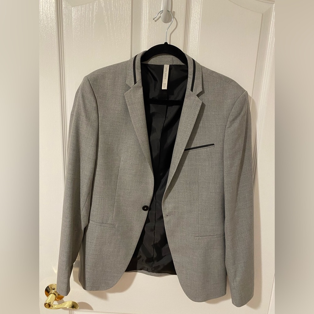 Zara man suit gray blazer size 36